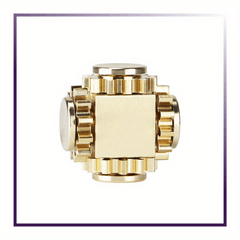 Brass Cube Gear Rotator - Mechanical Spinning - Wize-Z