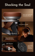 Wireless Over-Ear Headphones, HiFi Stereo, Deep Bass - Wize-Z