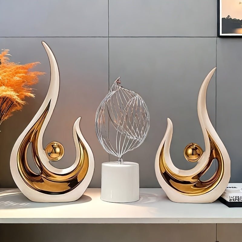 2 pcs Phoenix Mythical Bird Resin Statues - Wize - Z