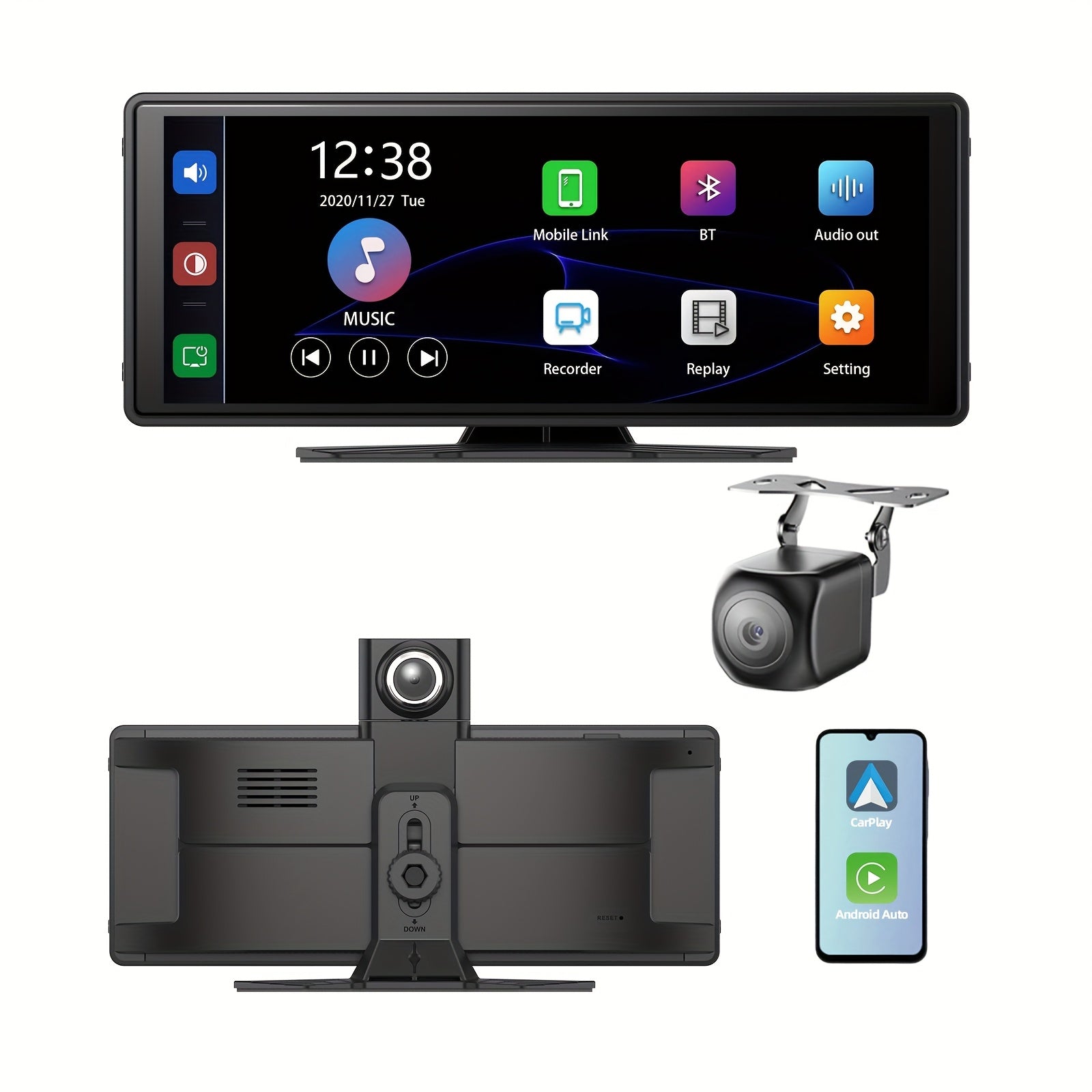 10.26" IPS HD Touchscreen Car Stereo with Wireless Apple CarPlay & Android Auto - Wize-Z