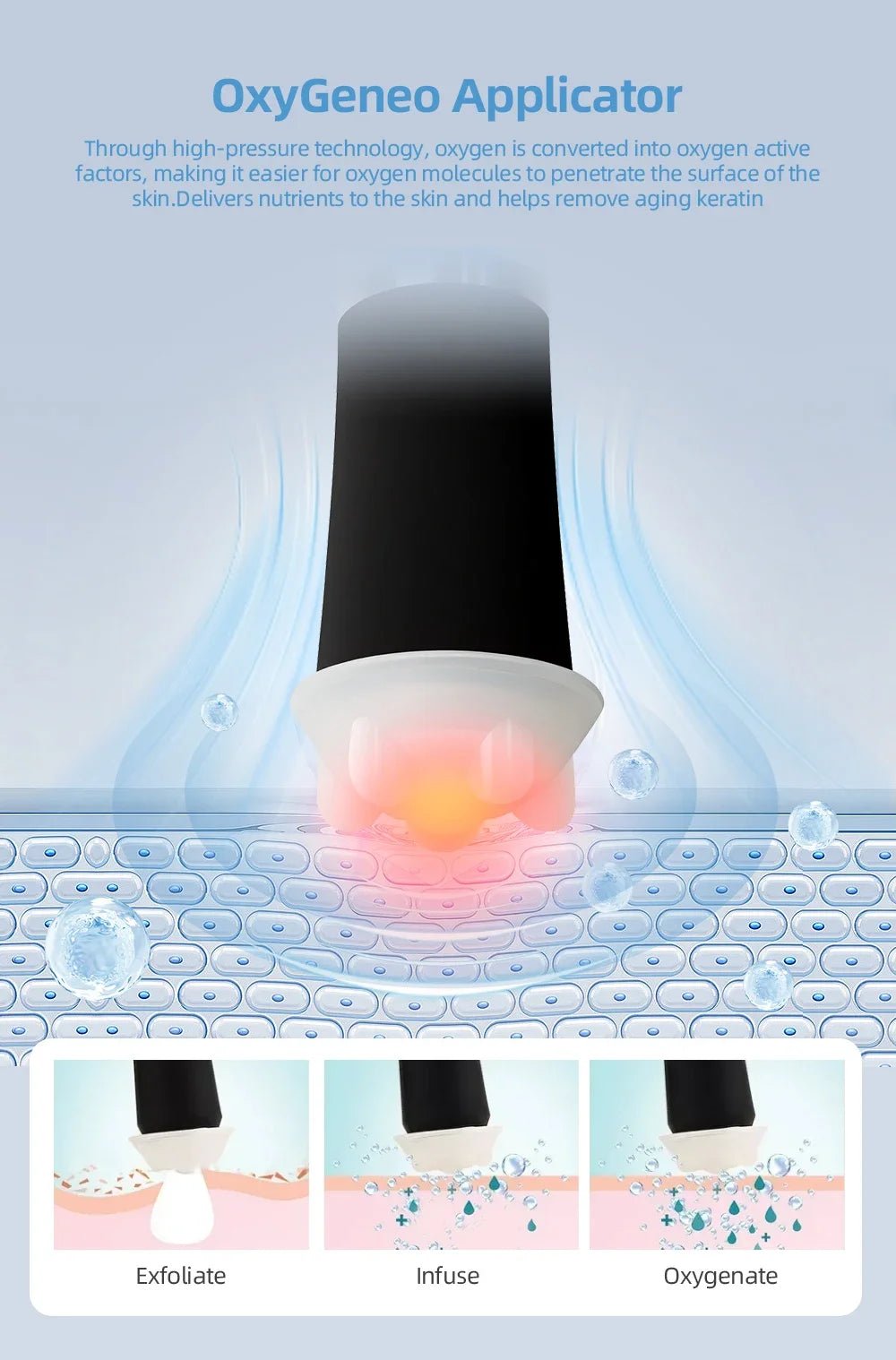 3-in-1 Oxygen Facial Machine for Skin Tightening & Care - Wize-Z