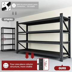 5000LBS Storage Shelves,71" W Garage Shelving Heavy Duty Metal - Wize - Z