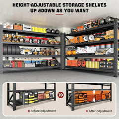 5000LBS Storage Shelves,71" W Garage Shelving Heavy Duty Metal - Wize - Z
