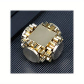 Brass Cube Gear Rotator - Mechanical Spinning - Wize-Z