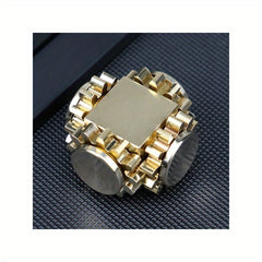 Brass Cube Gear Rotator - Mechanical Spinning - Wize-Z