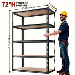 72 Inch Heavy - duty Metal Storage Rack - Wize - Z