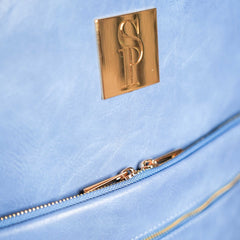 Baby Blue Leather Commuter Bag - Wize - Z