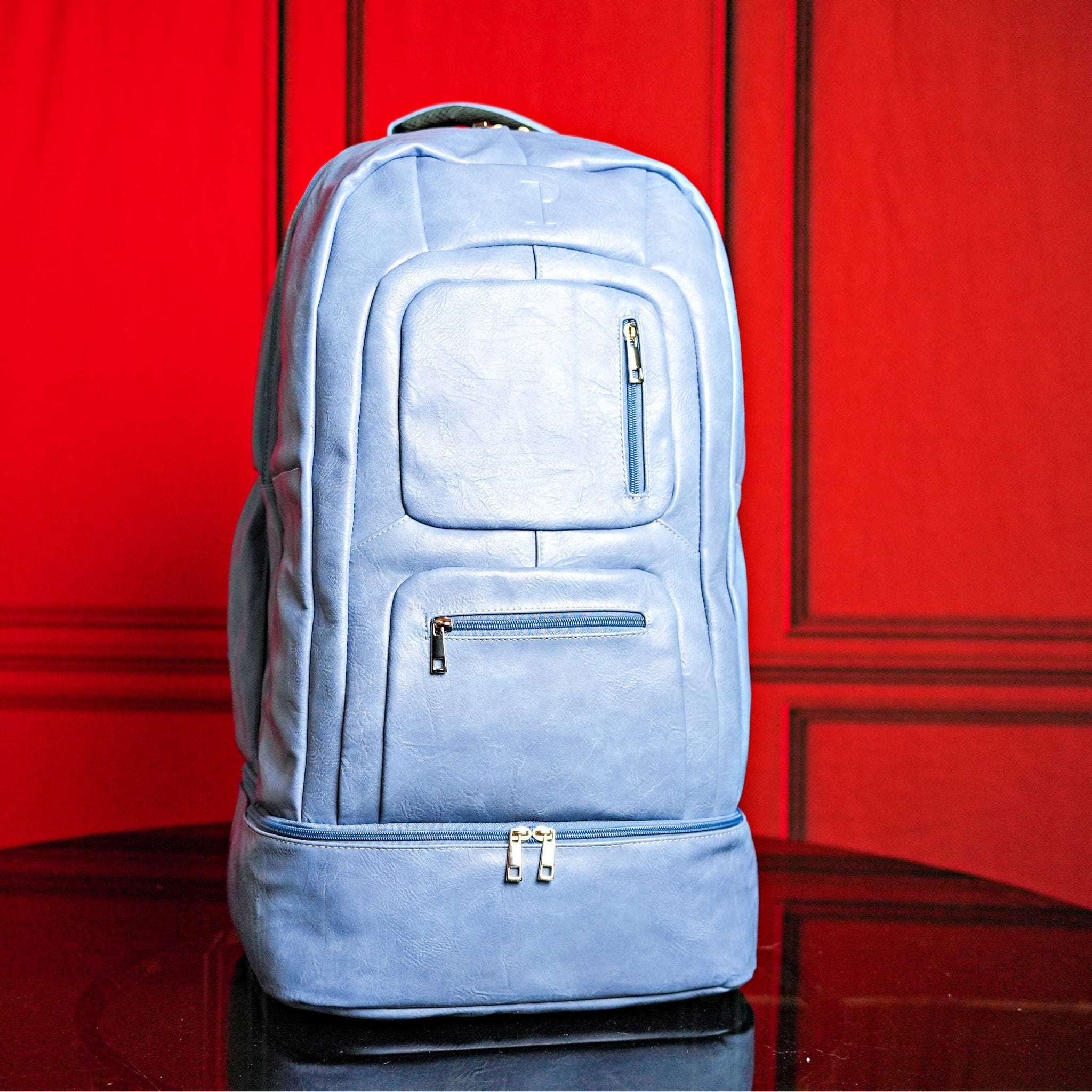 Baby Blue Leather Patented Carry - On Backpack (Only 300 Made) - Wize - Z