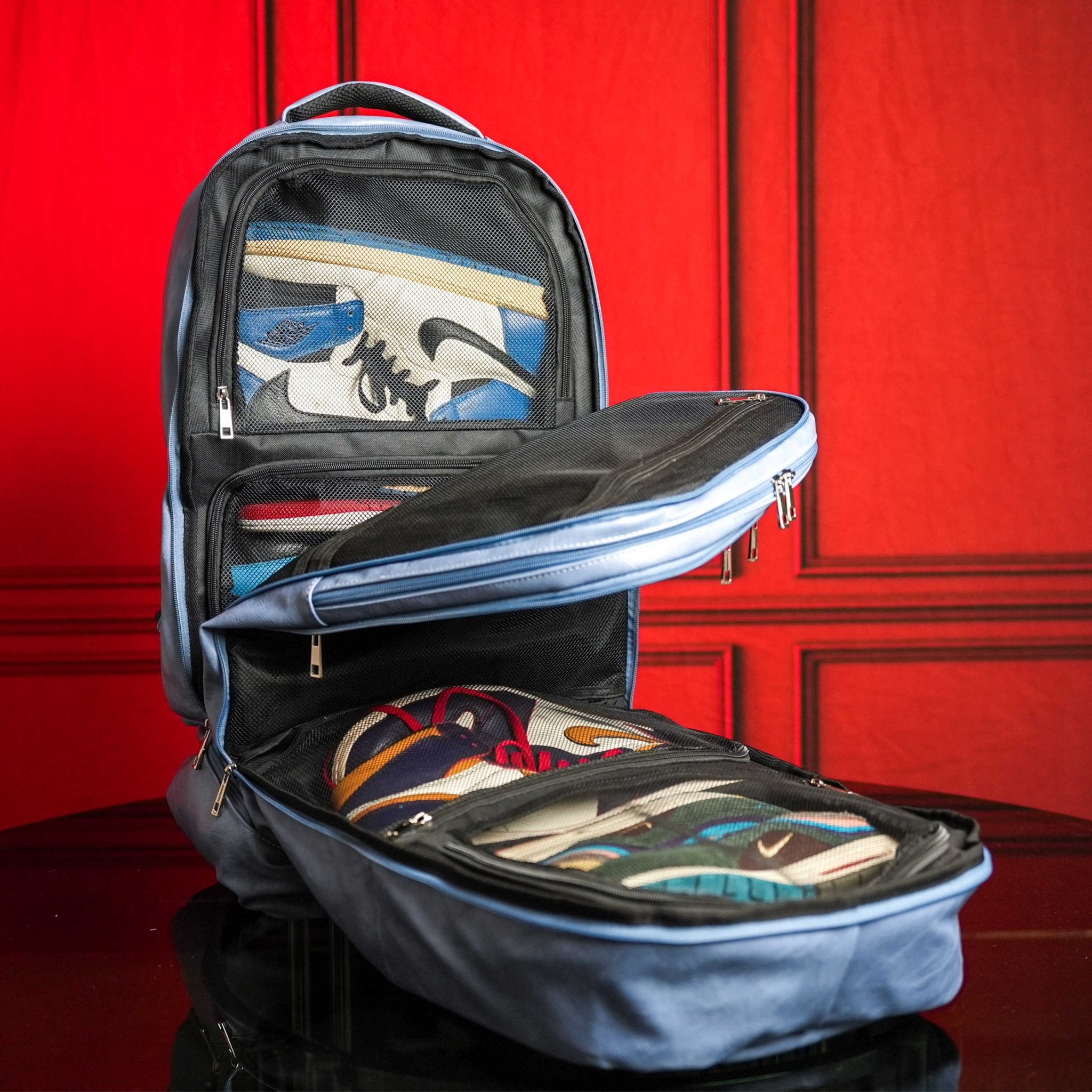 Baby Blue Leather Patented Carry - On Backpack (Only 300 Made) - Wize - Z