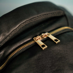 Black Leather Commuter Bag - Wize - Z