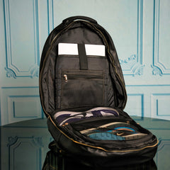 Black Leather Commuter Bag - Wize - Z