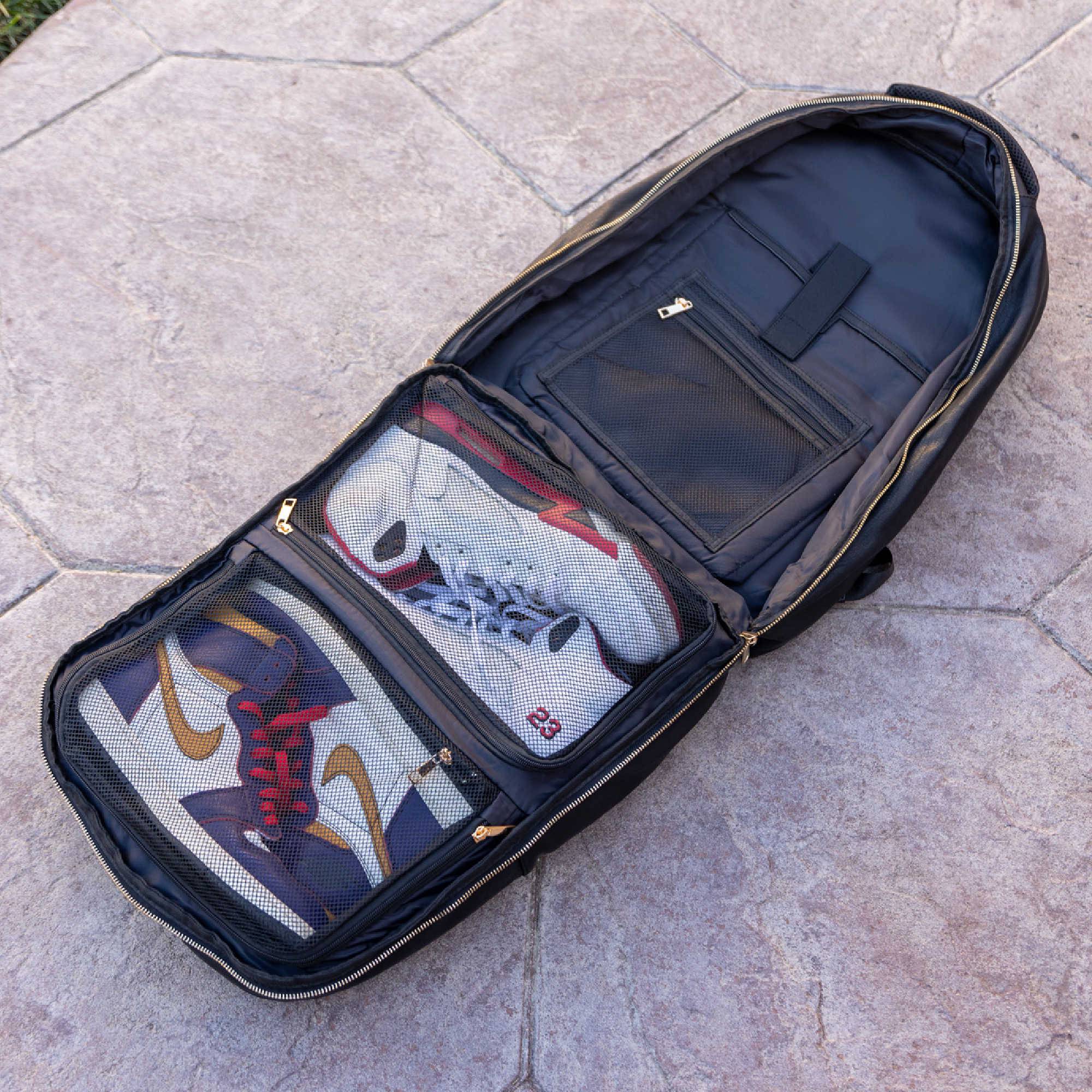 Black Leather Commuter Bag - Wize - Z