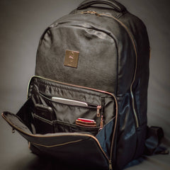 Black Leather Daily Commuter Bag XL - Wize - Z