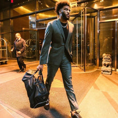 Black Leather Duffle Bag - Wize - Z