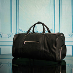 Black Leather Duffle Bag - Wize - Z
