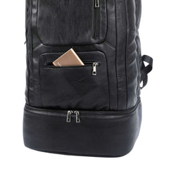 Black Leather Patented Carry On Backpack (Only 300 Made) - Wize - Z
