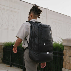 Black Leather Patented Carry On Backpack (Only 300 Made) - Wize - Z