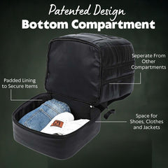 Black Leather Patented Carry On Backpack (Only 300 Made) - Wize - Z