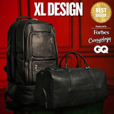 Black Leather XL Signature Bag Set (XL Signature Backpack and Duffle Bag) - Wize - Z