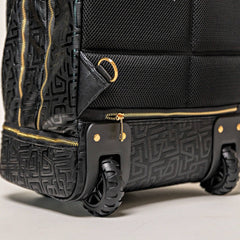 Black Monogram Leather Carry - On Roller Bag (Only 150 Made) - Wize - Z