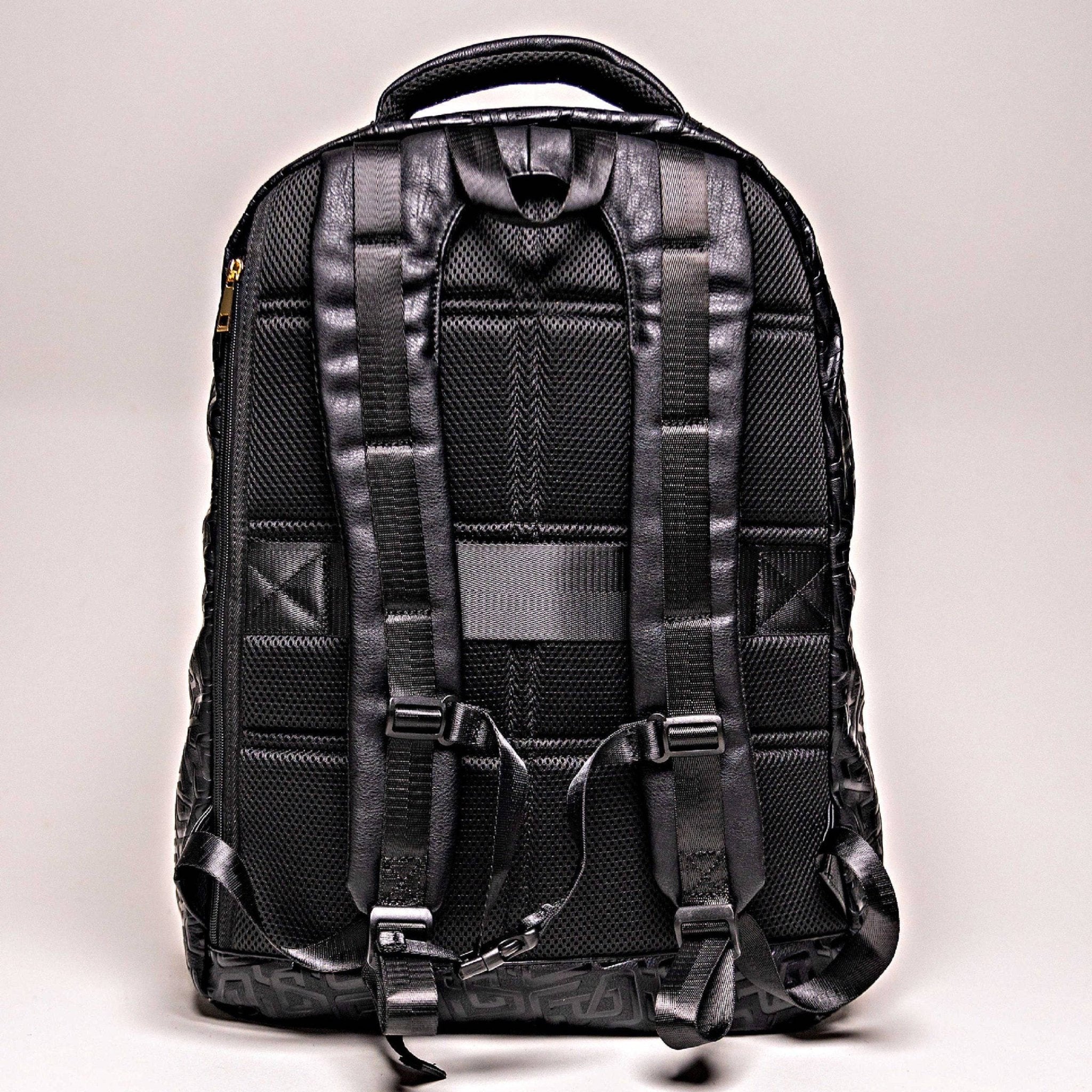 Black Monogram Leather Commuter Bag - Wize - Z