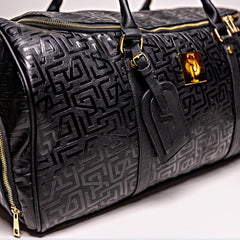 Black Monogram Leather Duffle Bag (150 Made) - Wize - Z