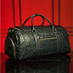 Black Monogram Leather Duffle Bag (150 Made) - Wize - Z