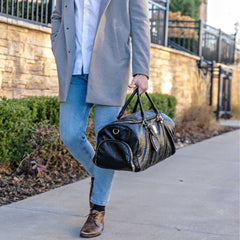 Black Monogram Leather Duffle Bag (150 Made) - Wize - Z