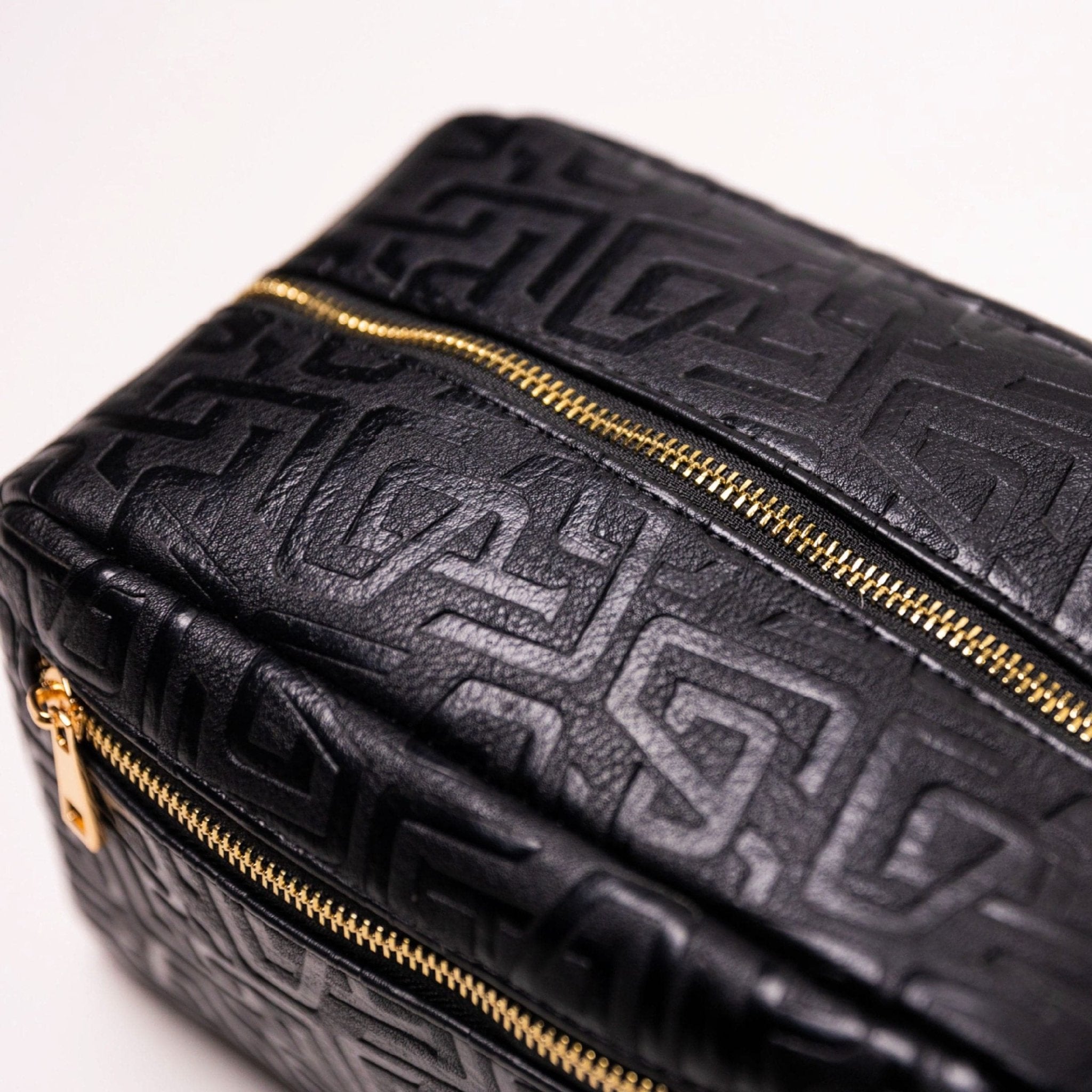 Black Monogram Leather Toiletry Bag - Wize - Z