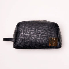 Black Monogram Leather Toiletry Bag - Wize - Z