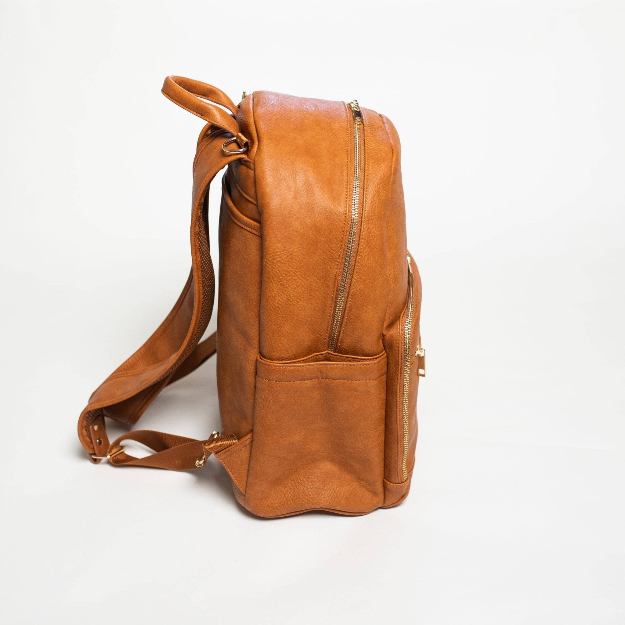 Brown Leather Carrier Backpack - Wize - Z
