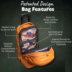 Brown Leather Carry - On Patented Roller Bag (Only 150 Made) - Wize - Z