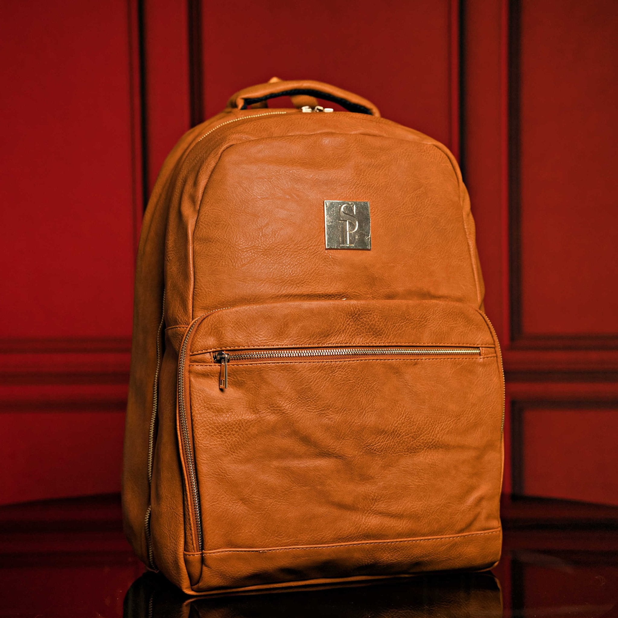 Brown Leather Commuter Bag - Wize - Z