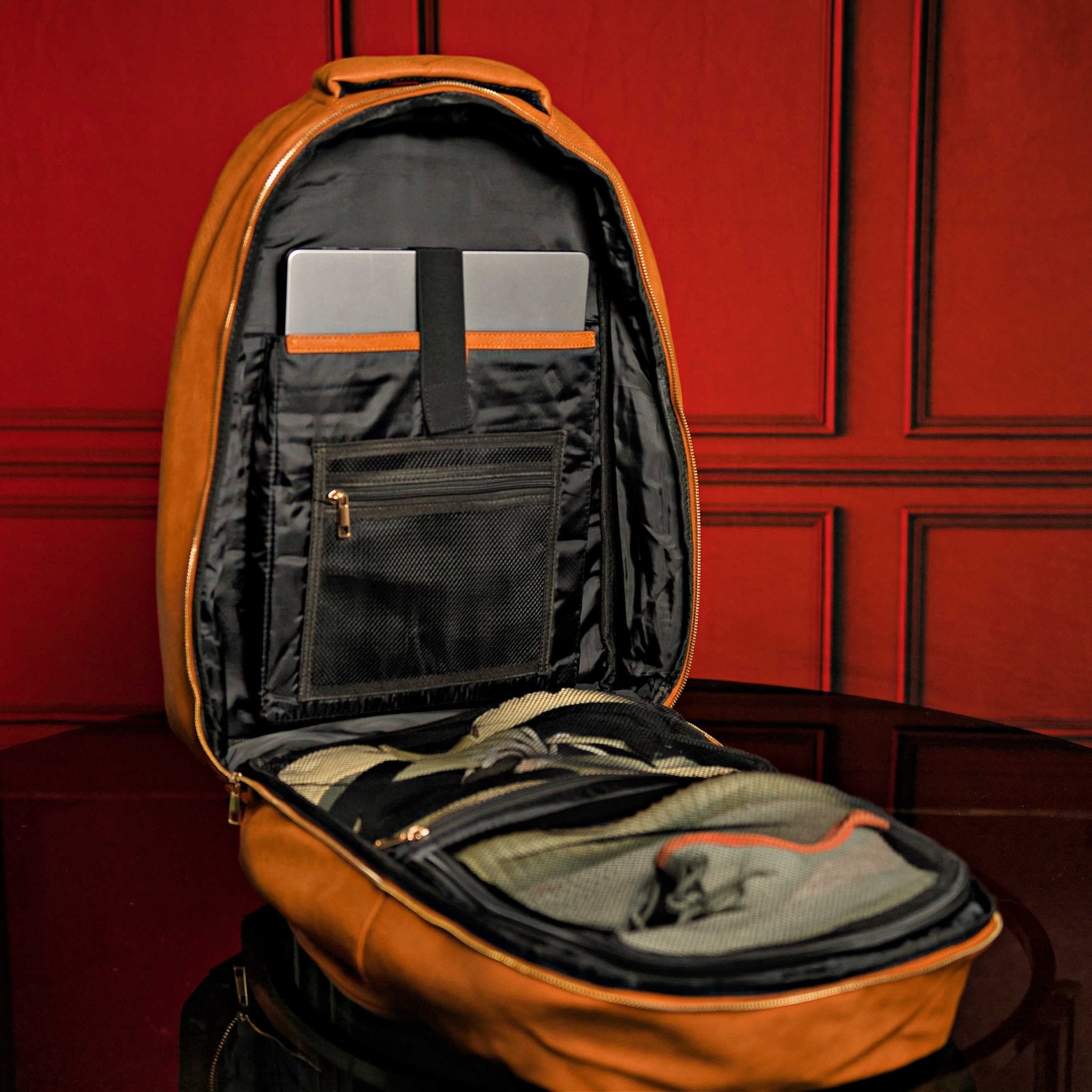 Brown Leather Commuter Bag - Wize - Z