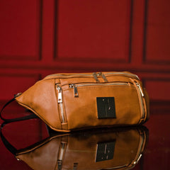 Brown Luciano Leather Sling Bag - Wize - Z