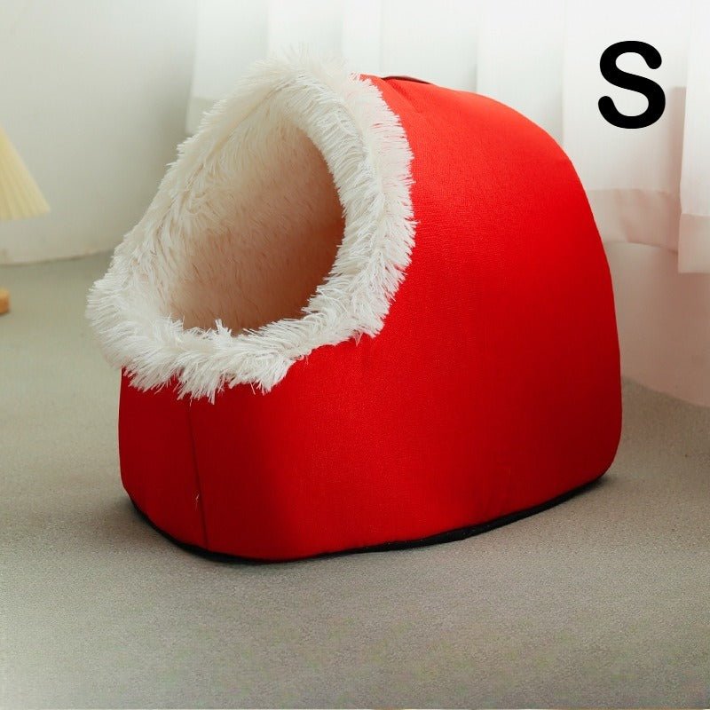 Cozy Cat Bed & Mat Set Warm Enclosed Pet Bed with Plush Interior - Wize - Z