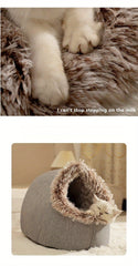 Cozy Cat Bed & Mat Set Warm Enclosed Pet Bed with Plush Interior - Wize - Z