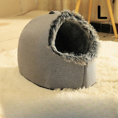 Cozy Cat Bed & Mat Set Warm Enclosed Pet Bed with Plush Interior - Wize - Z