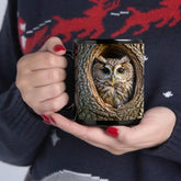 Cute Owl Black Mug - 11oz Ceramic | Gifts for All Occasions - Wize-Z