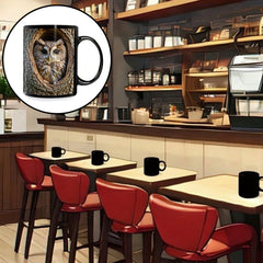 Cute Owl Black Mug - 11oz Ceramic | Gifts for All Occasions - Wize-Z
