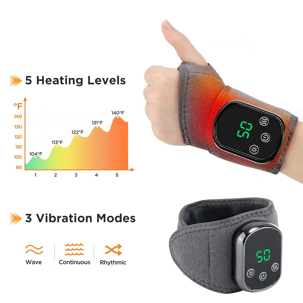 Electric Heating Wrist Massager Hot Compress Vibration Wrist - Wize - Z