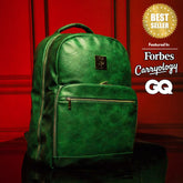Emerald Green Leather Commuter Bag (XL Design) - Wize - Z