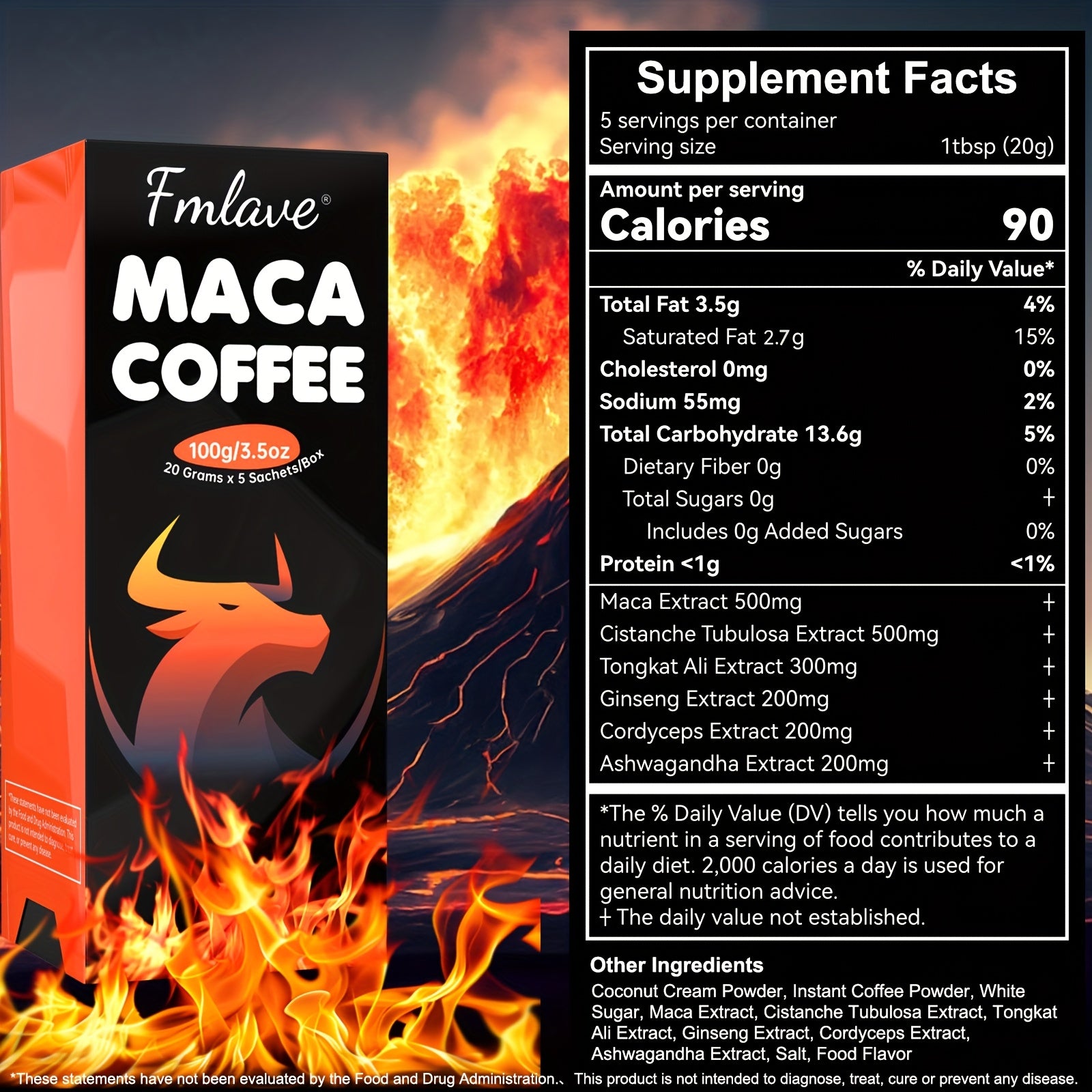 Energy-Boosting Maca Coffee Powder Blend for Men - 5 Packets - Wize-Z