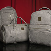 Grey Tumbled Luciano Leather 3 Bag Set - Wize - Z