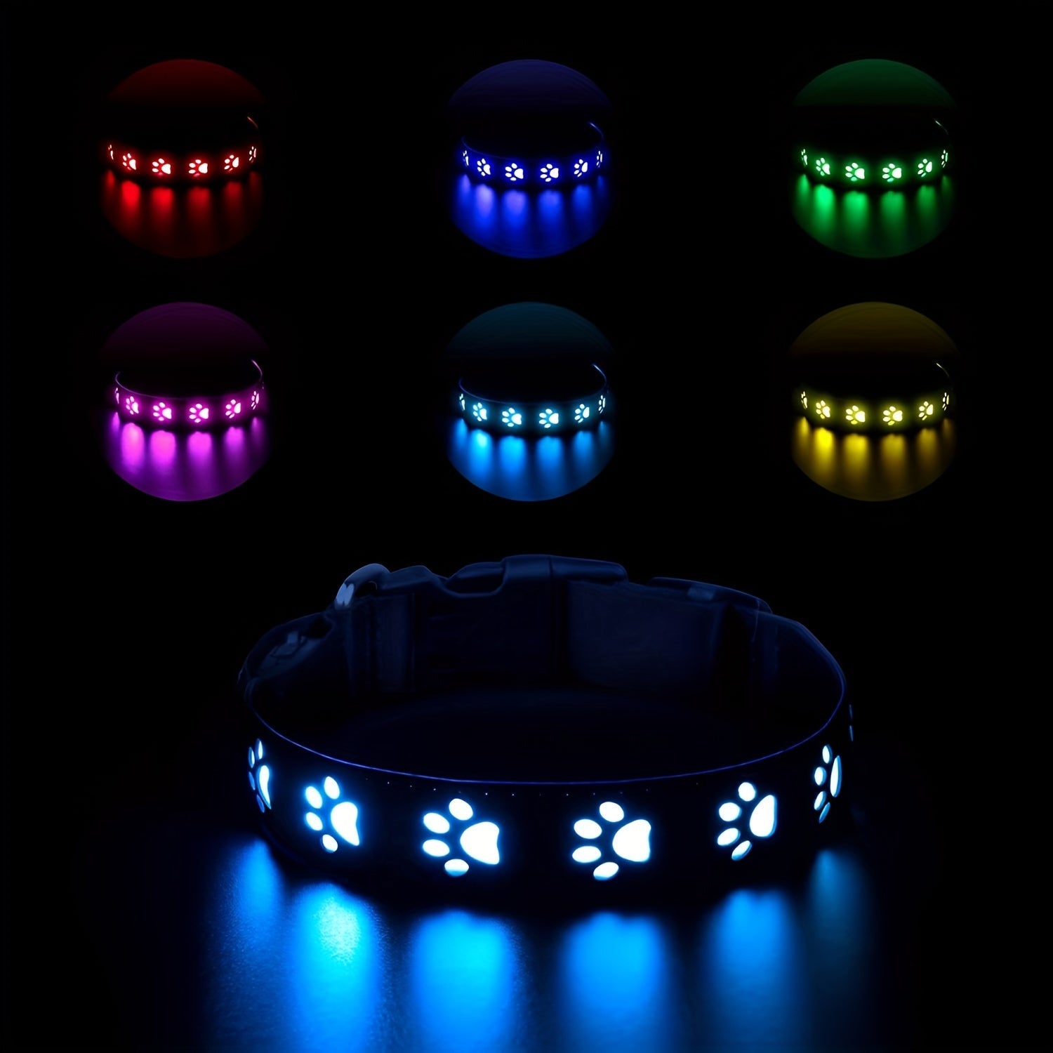 LED Dog Collar Color - Changing Rechargeable LED Dog Collar - Wize - Z