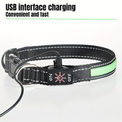 LED Dog Collar, Light Up Dog Collar, USB Rechargeable, Adjustable Comfortable Soft Mesh Safety Dog Collar For Small, Medium, Large Dogs(Blue/ Green/ Pink/ Red/ Yellow) - Wize - Z