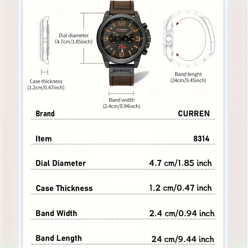 Men's Casual Sports Watch with Multifunctional Timer and Calendar - Wize - Z