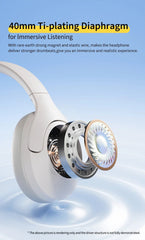 QCY H3 Lite ANC Wireless/Wired Headphones Bluetooth 5.3 Foldable Over Ear Headset HIFI Sound 60H Playtime Earphones Dual Connect - Wize - Z