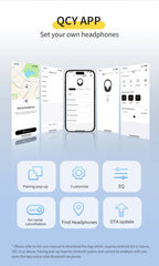 QCY H3 Lite ANC Wireless/Wired Headphones Bluetooth 5.3 Foldable Over Ear Headset HIFI Sound 60H Playtime Earphones Dual Connect - Wize - Z