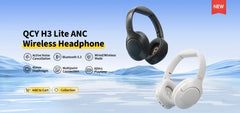 QCY H3 Lite ANC Wireless/Wired Headphones Bluetooth 5.3 Foldable Over Ear Headset HIFI Sound 60H Playtime Earphones Dual Connect - Wize - Z